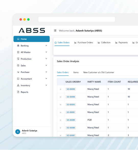 ABSS CRM Screenshot